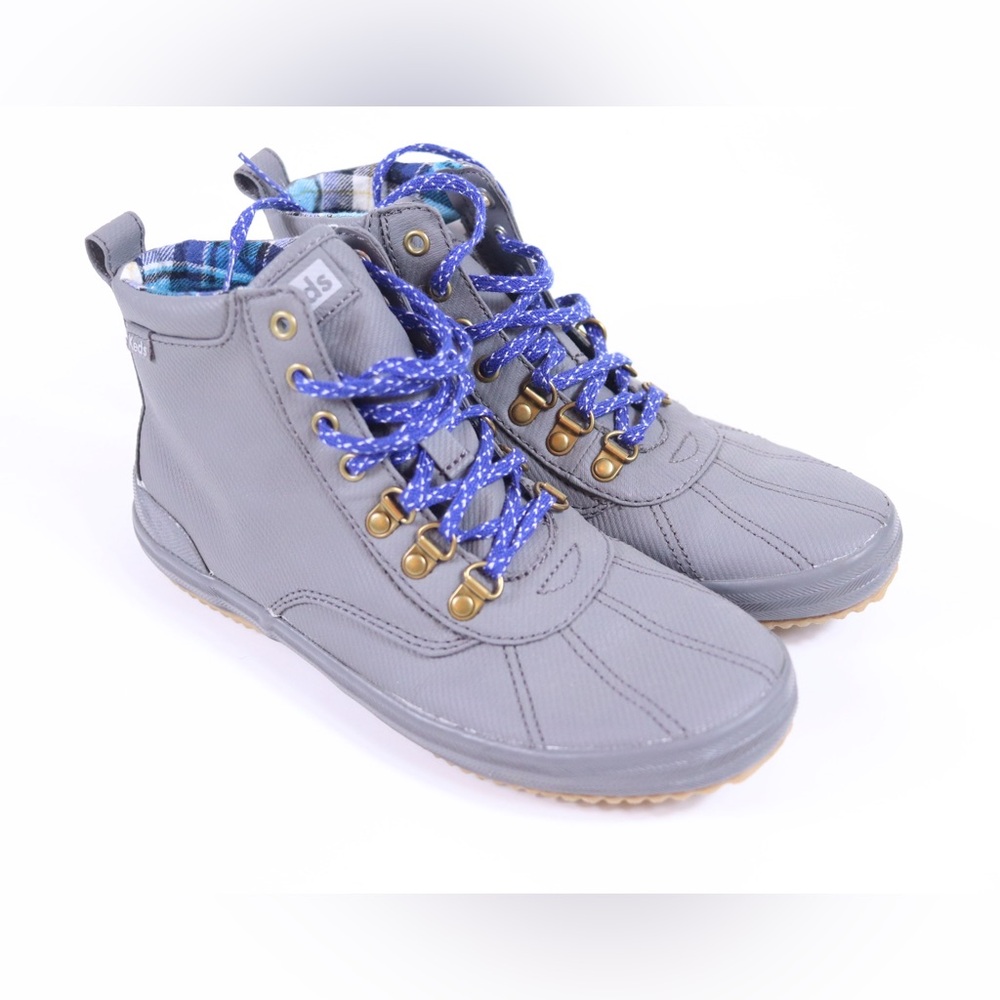 Keds Women's Scout II Matte WX Ankle Boot Gray Twill Hiking Boating - Size 7.5